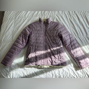THE NORTH FACE REVERSIBLE JACKET 10/12 girls purple/white